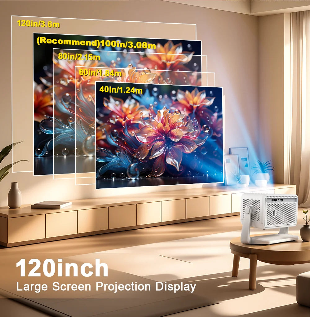 Proyector PG370MAX Full HD 1080P 4K Android WiFi 5G para cine en casa