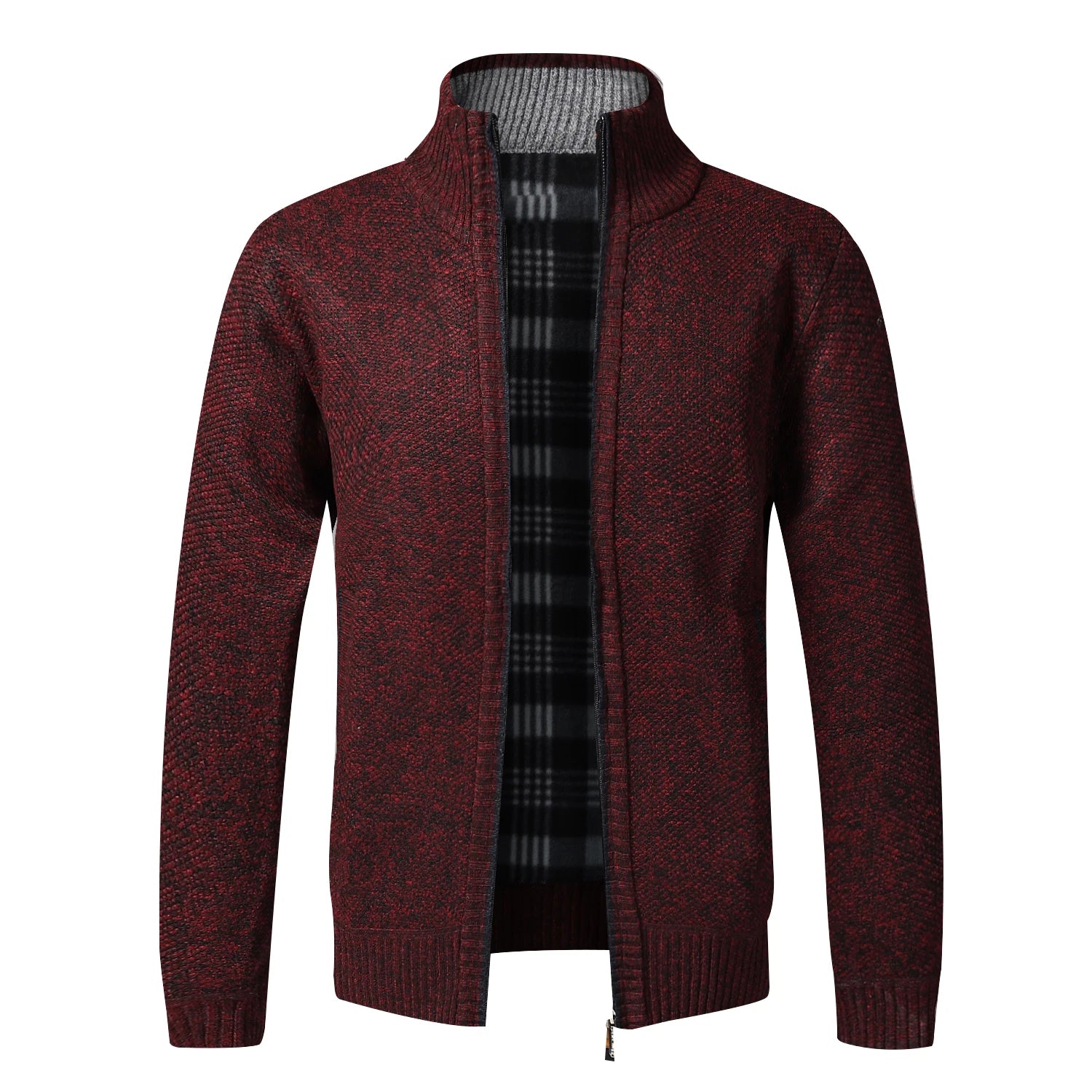 Otoño Invierno cálido cárdigan hombres suéteres de lana chaquetas con cremallera completa Slim Fit marca de lujo suéter tejido abrigo Jersey americano