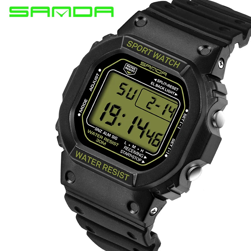 Reloj Digital Deportivo SANDA 329 para Hombre, LED, Resistente al Agua