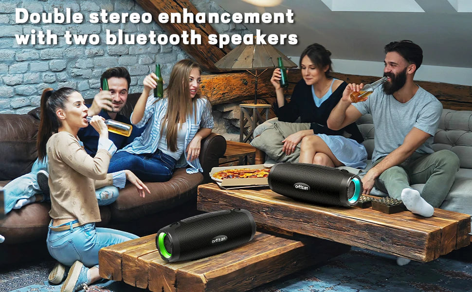 Orizan-altavoz Portátil con Bluetooth, dispositivo inalámbrico de 100W, pico de 80W, RMS, IPX7, resistente al agua, para exteriores, Boombox, Subwoofer para fiesta