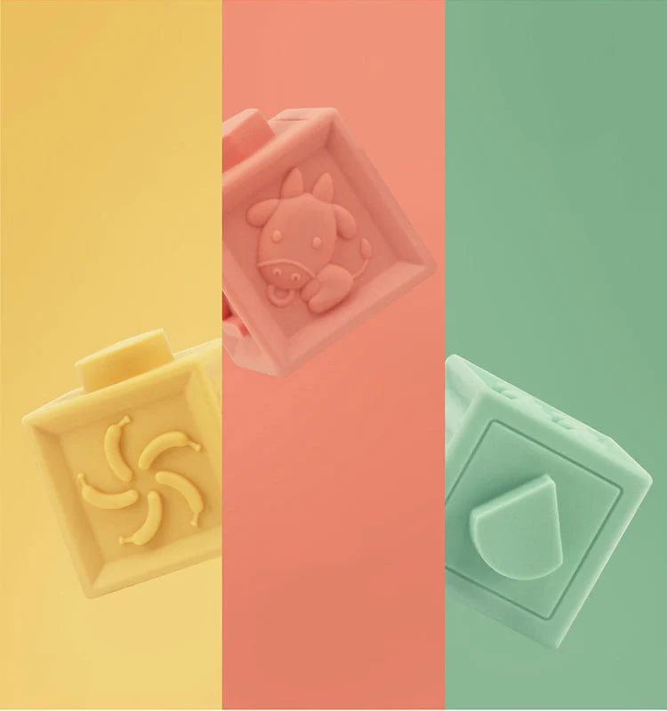 Bloques de Construcción Montessori de Silicona para Bebés