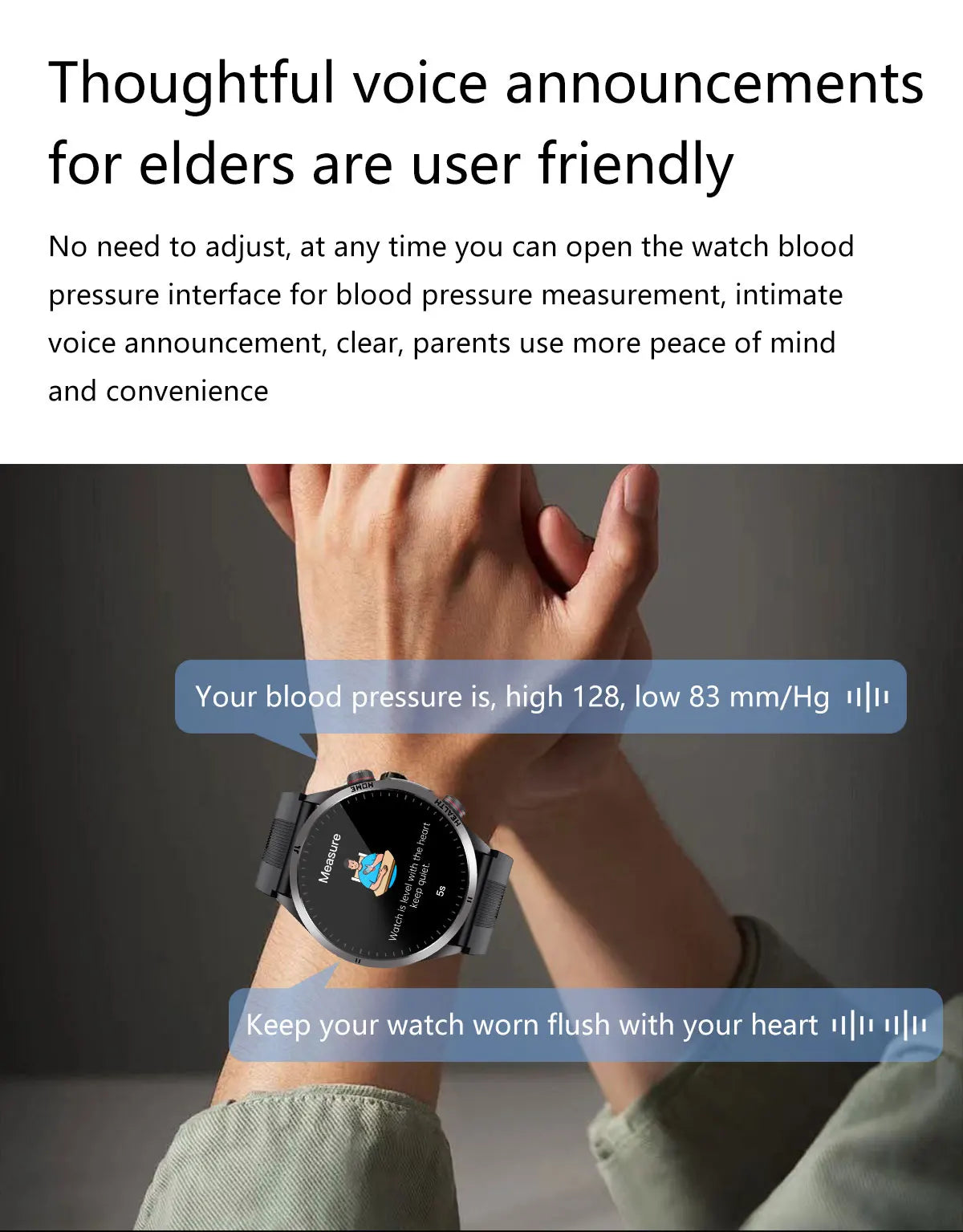 Reloj Inteligente con Airbag para Presión Arterial Precisa, ECG y NFC