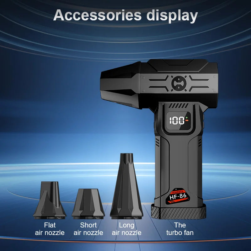 Soplador y aspirador turbo 2 en 1 para coche, hogar y PC, batería 10000 mAh