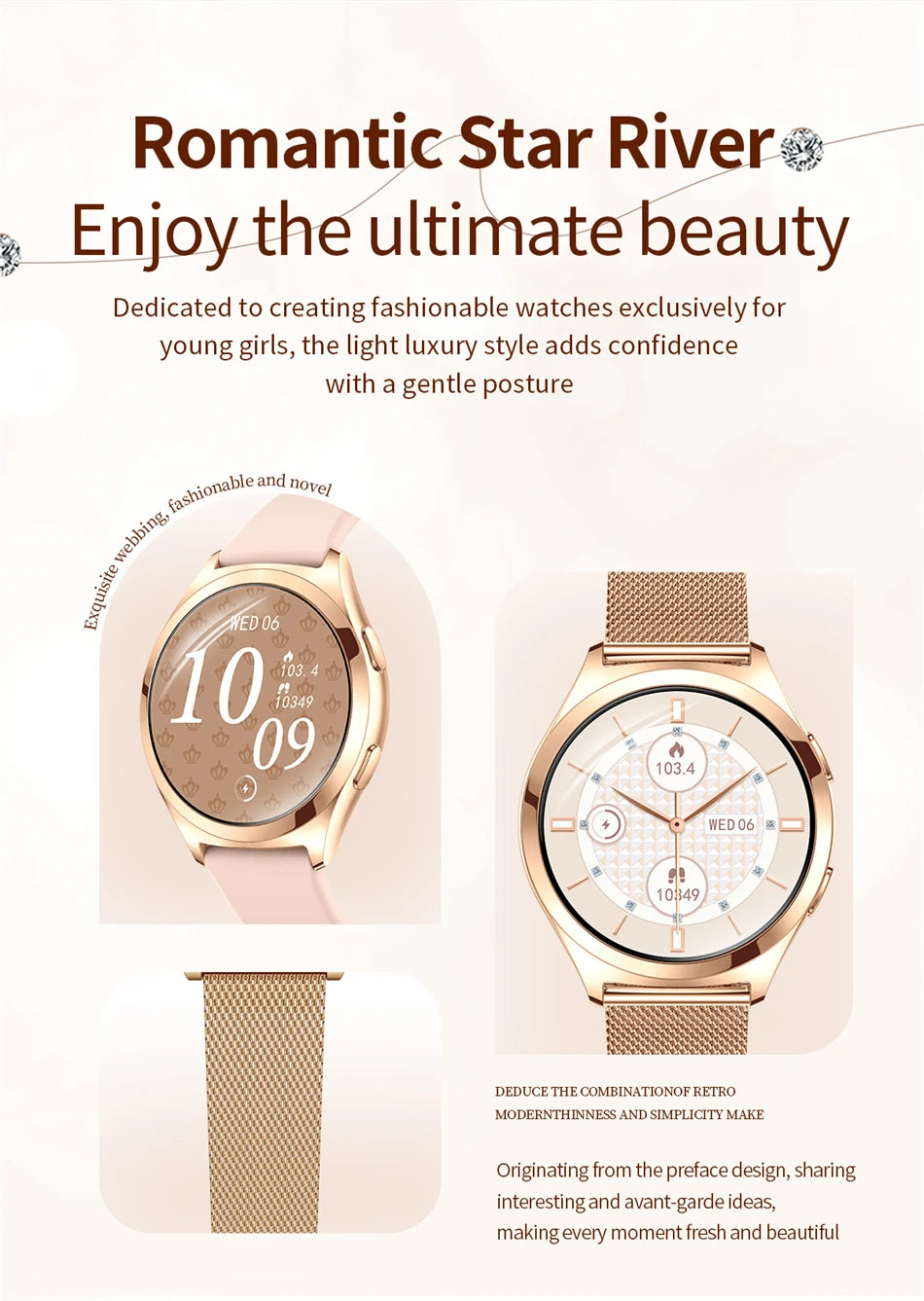 Reloj Inteligente LIGE AMOLED para Mujer Bluetooth