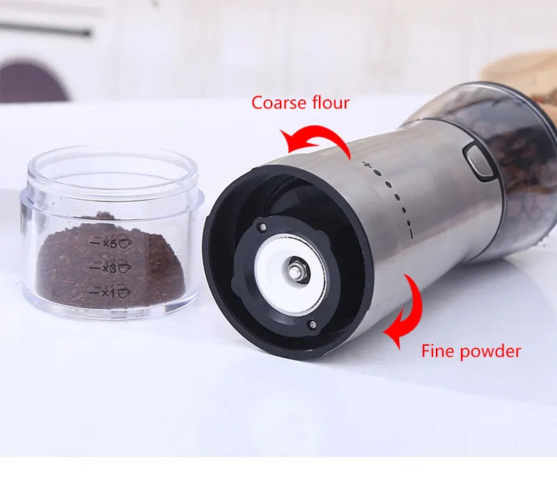 Molinillo de granos de café eléctrico recargable por USB, máquina de molino de café Manual de acero inoxidable, molinillos de granos, accesorios de cocina