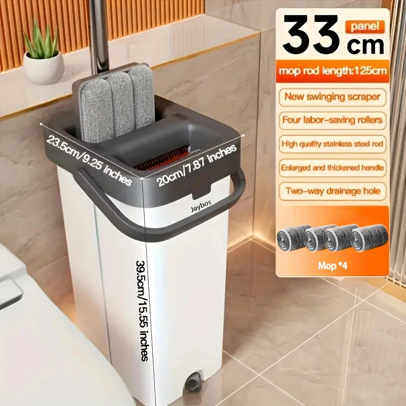 Fregona giratoria JOYBOS con cubo y cabezal de microfibra de 33 cm