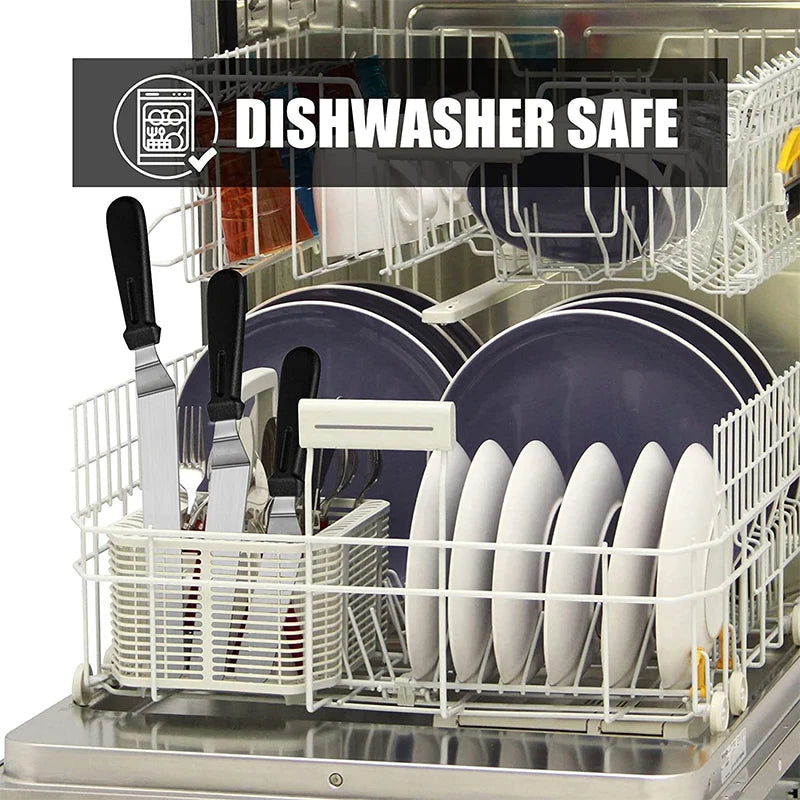 LMETJMA-espátula compensada para pasteles, espátula para glaseado de acero inoxidable con mango de plástico PP, espátula para glaseado para decoración de pasteles JT141