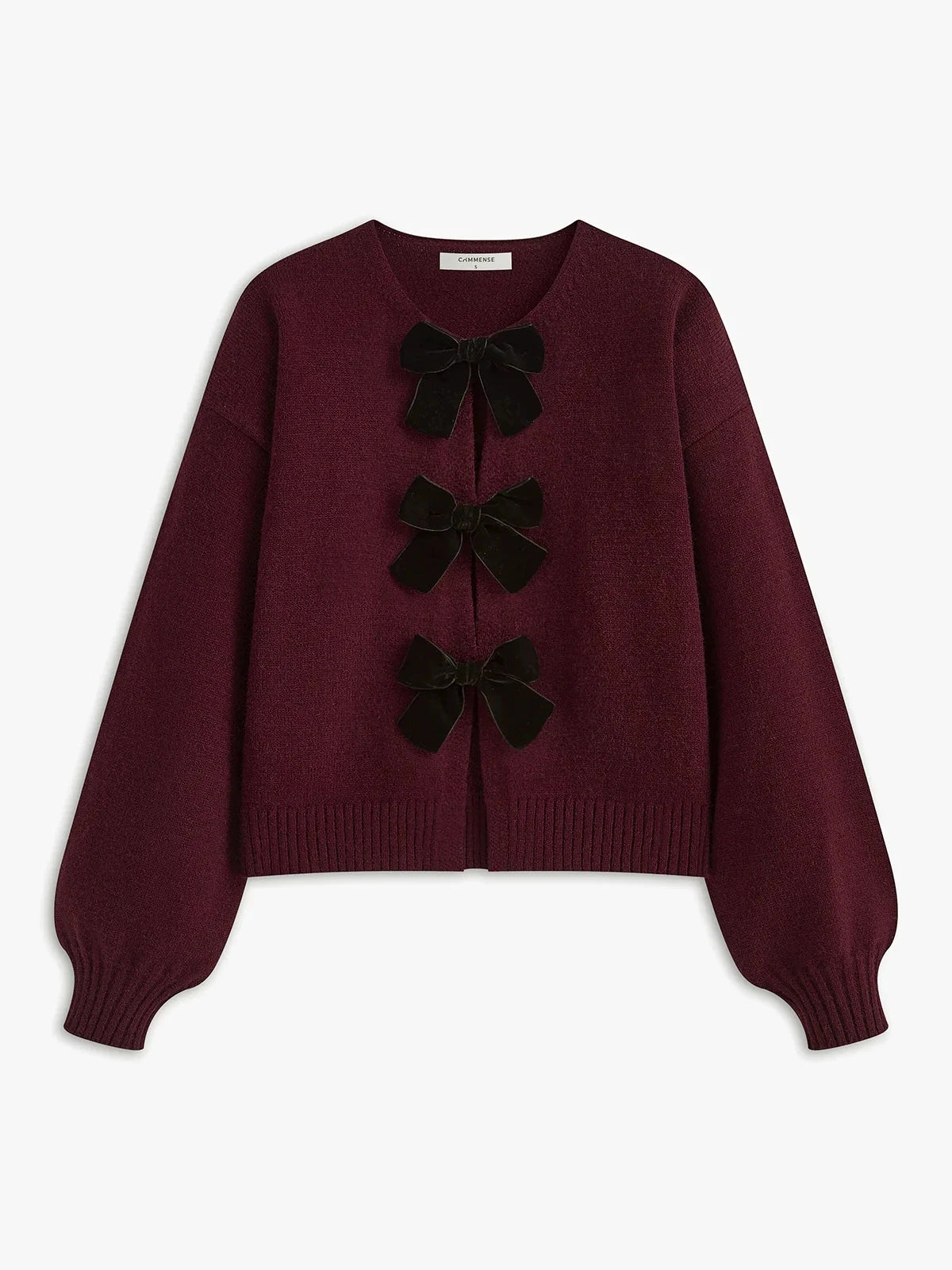 Otoño Invierno dulce coqueta mujeres suéteres cárdigan mujeres de manga larga de terciopelo arco tejido Cardigan temperamento prendas de vestir exteriores