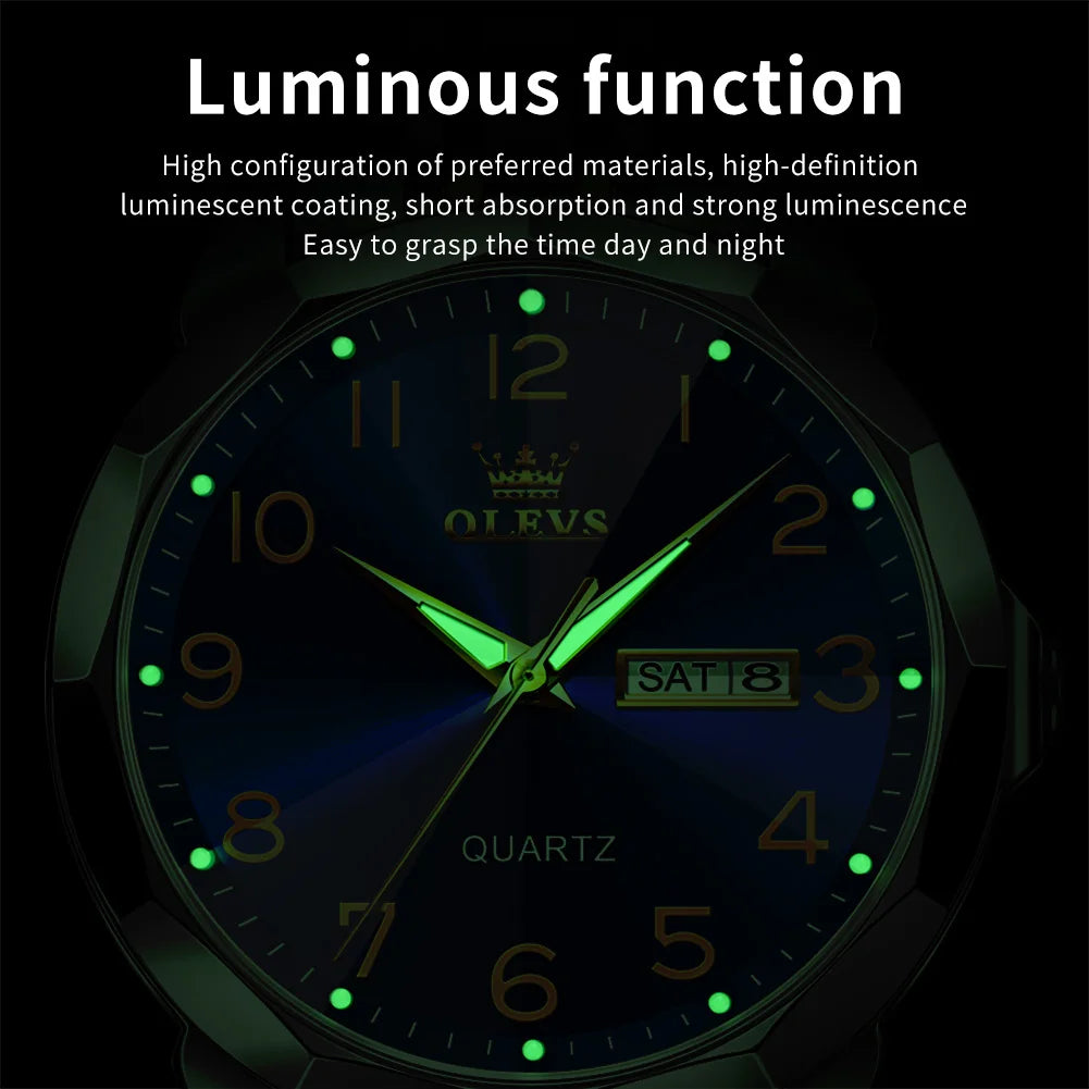 Reloj de Cuarzo Analógico para Hombre OLEVS 9970 Acero Inoxidable Negocios