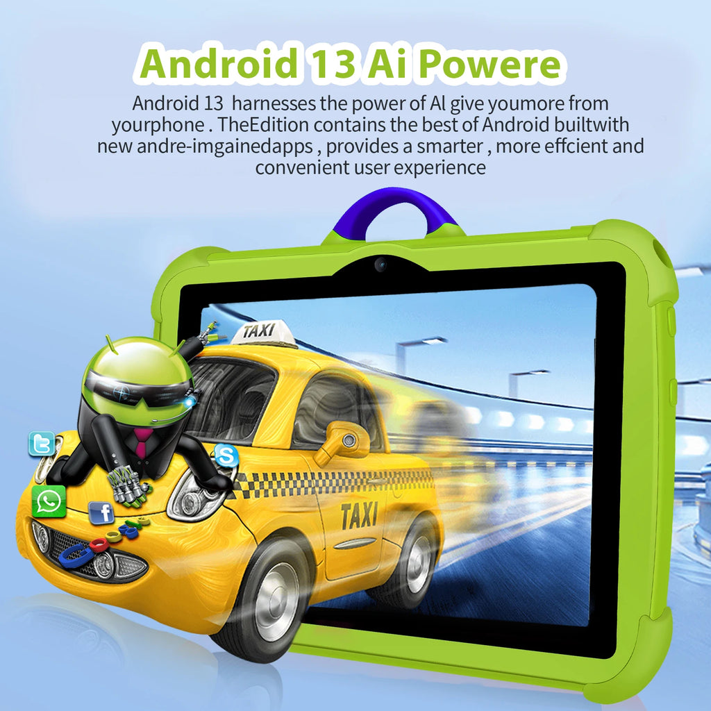 Nuevas Tabletas Infantiles Google de 7 Pulgadas, 5G WiFi, Quad Core, 4GB RAM, 64GB ROM, Económicas para Niños, Regalo Educativo, 4000mAh