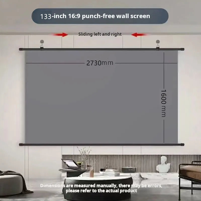 Pantalla de proyección XIAOHUI HD antiluz 16:9 para montaje en pared