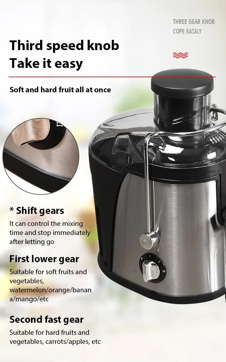 Extractor de Jugo Centrífugo de Acero Inoxidable para Frutas