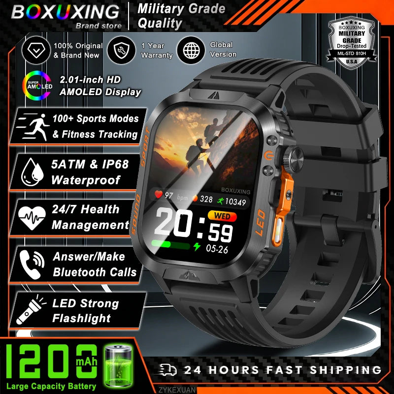Reloj Inteligente Militar con Batería de 1200mAh