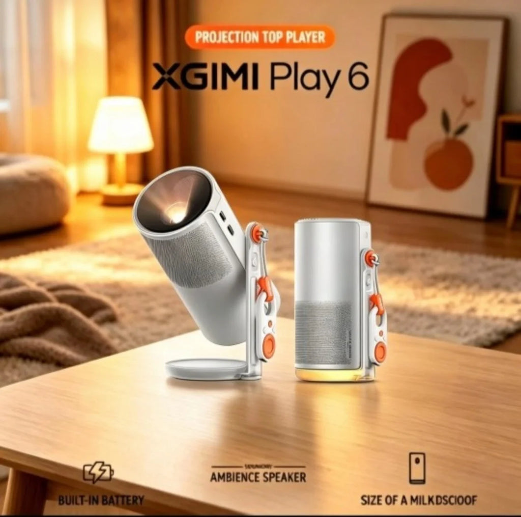 Proyector XGIMI Play 6 DLP 1080P con Batería de 20000 mAh, 600 CVIA Lúmenes, Cine en Casa, Apto para Camping y Uso Doméstico