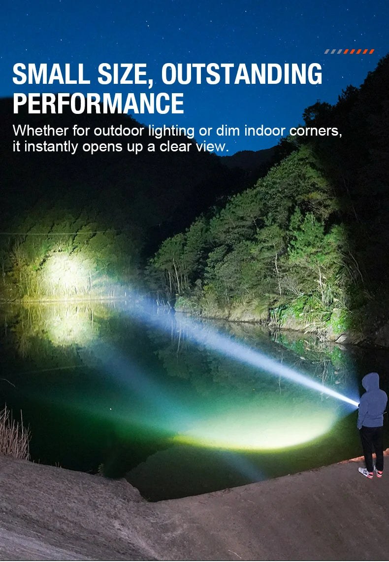 Linterna de Bolsillo LED Magnética Mini Llavero Alta Potencia