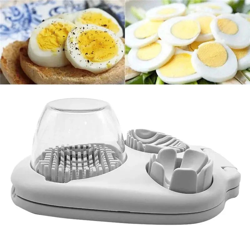 Rebanador de huevos creativo 3 en 1, rebanadores de huevos duros, rebanadores de alimentos de cocina, rebanadores manuales de frutas y verduras, suministros de cocina para el hogar