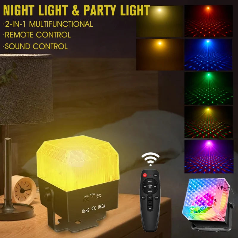 Luz LED Nocturna con Control Remoto para Fiesta