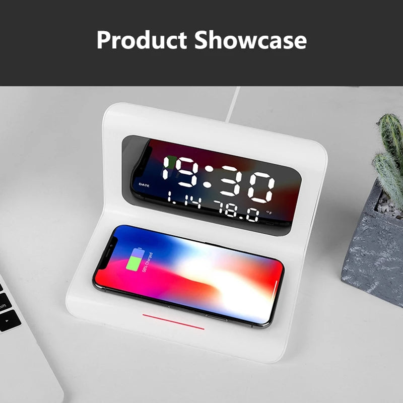 Reloj Despertador Lenovo 3 en 1 con Cargador Inalámbrico