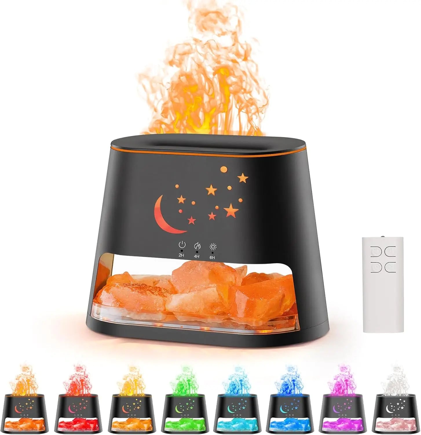 Difusor Ultrasónico de Aceites Esenciales con Sal del Himalaya 8 Colores