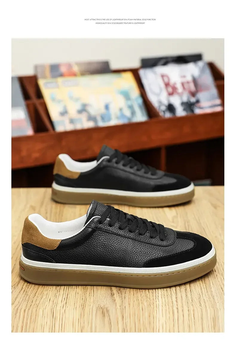 Zapatos casuales de cuero genuino para hombre, ligeros y cómodos