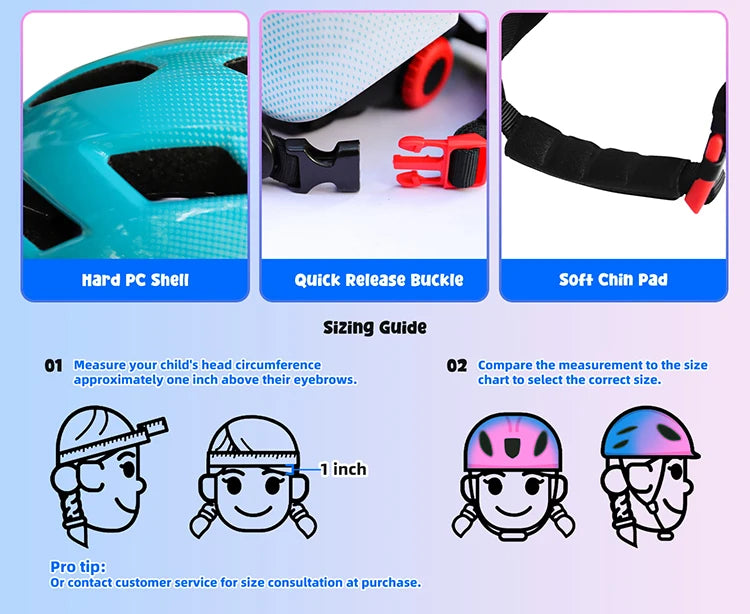 Casco de bicicleta para niños con casco LED, casco de patinaje sobre ruedas para bicicleta de equilibrio de seguridad deportiva para niños