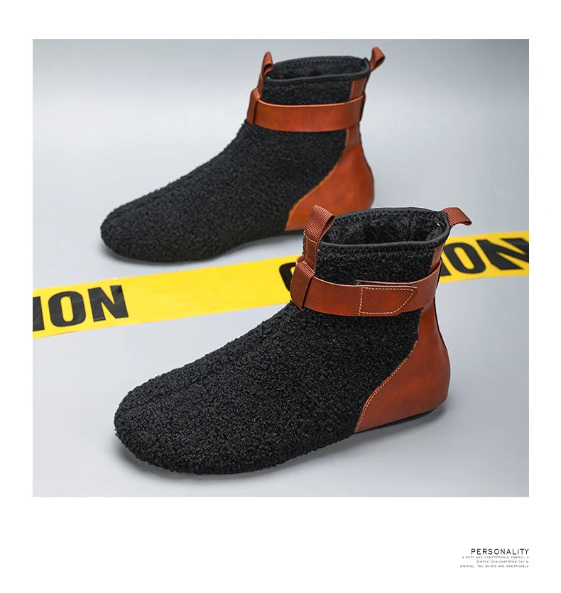 YRZL, zapatos para hombre, botas de invierno para hombre, zapatillas cálidas para hombre, zapatos planos suaves antideslizantes, zapatos casuales para hombre, cómodas zapatillas de interior para el hogar para hombre
