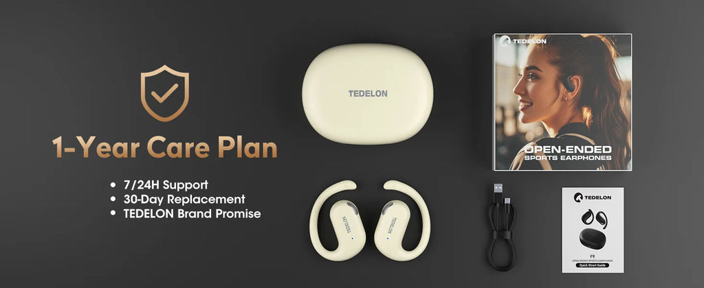 Tedelon F9 auriculares abiertos auriculares inalámbricos OWS Bluetooth 5,4 auriculares sonido HiFi TWS auriculares Bluetooth para ciclismo correr