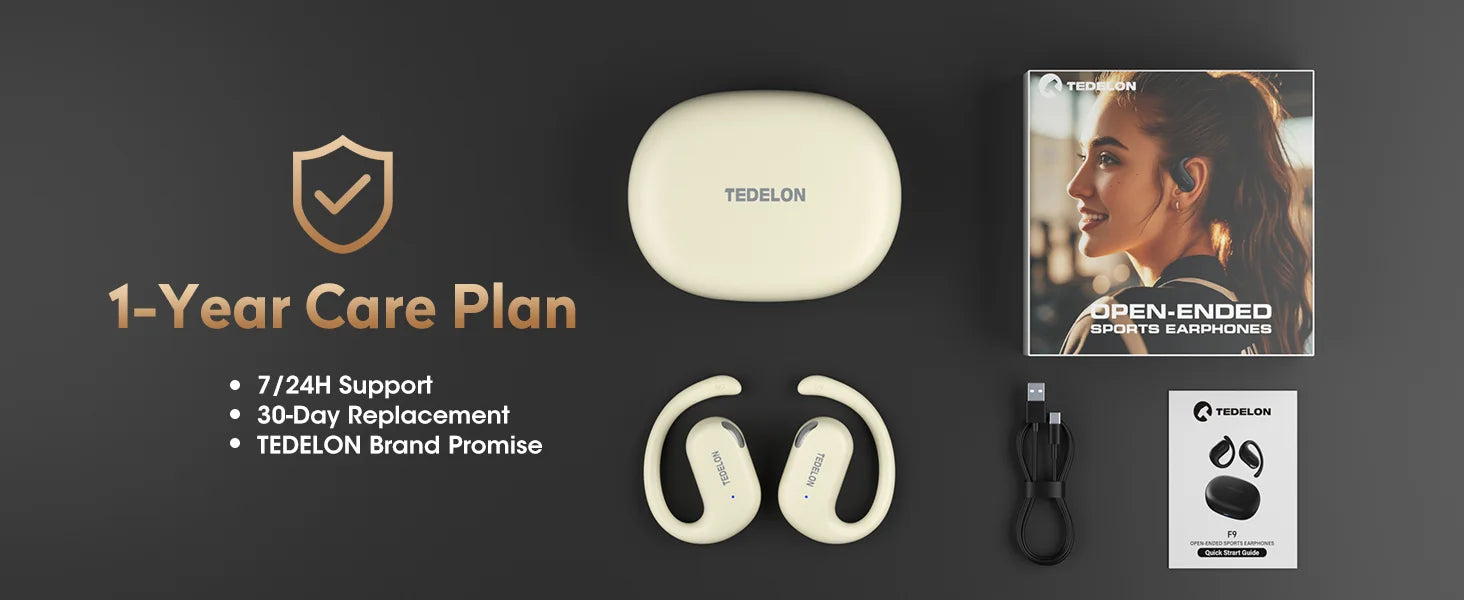 Tedelon F9 auriculares abiertos auriculares inalámbricos OWS Bluetooth 5,4 auriculares sonido HiFi TWS auriculares Bluetooth para ciclismo correr