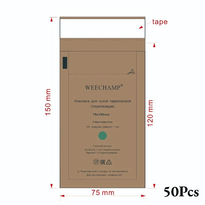 50 Bolsas Esterilizadoras Desechables para Manicura