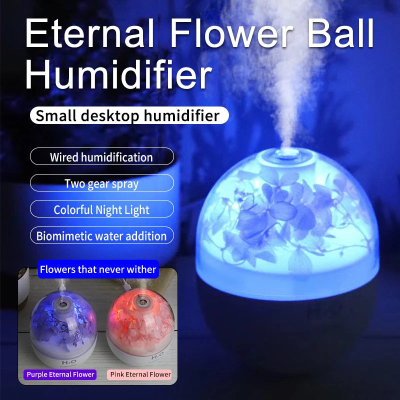 Humidificador Bola de Flores con Luz Nocturna