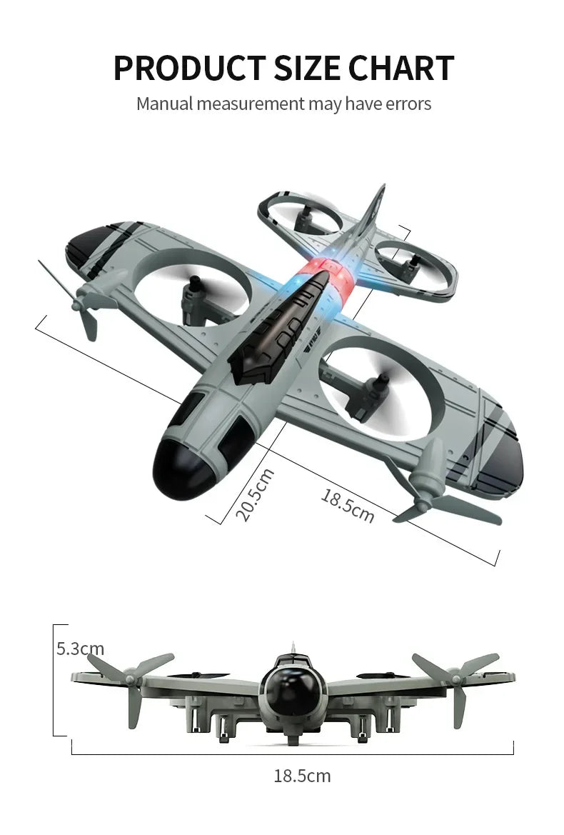 Mini Dron KY103 con Luces LED, Avión RC 2.4G con Control Remoto