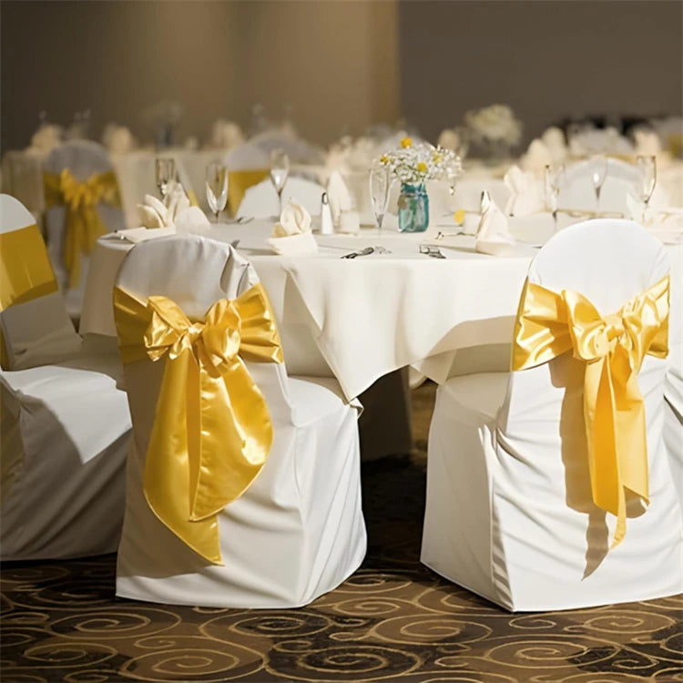 10 Uds. Fajas de satén para sillas, cintas elegantes de calidad superior para sillas, lazos, sillas con lazo, decoración para fiesta de banquete de boda
