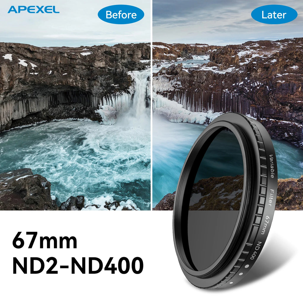 Filtros CPL y ND 32/400 con Clip Universal APEXEL para Móvil y DSLR