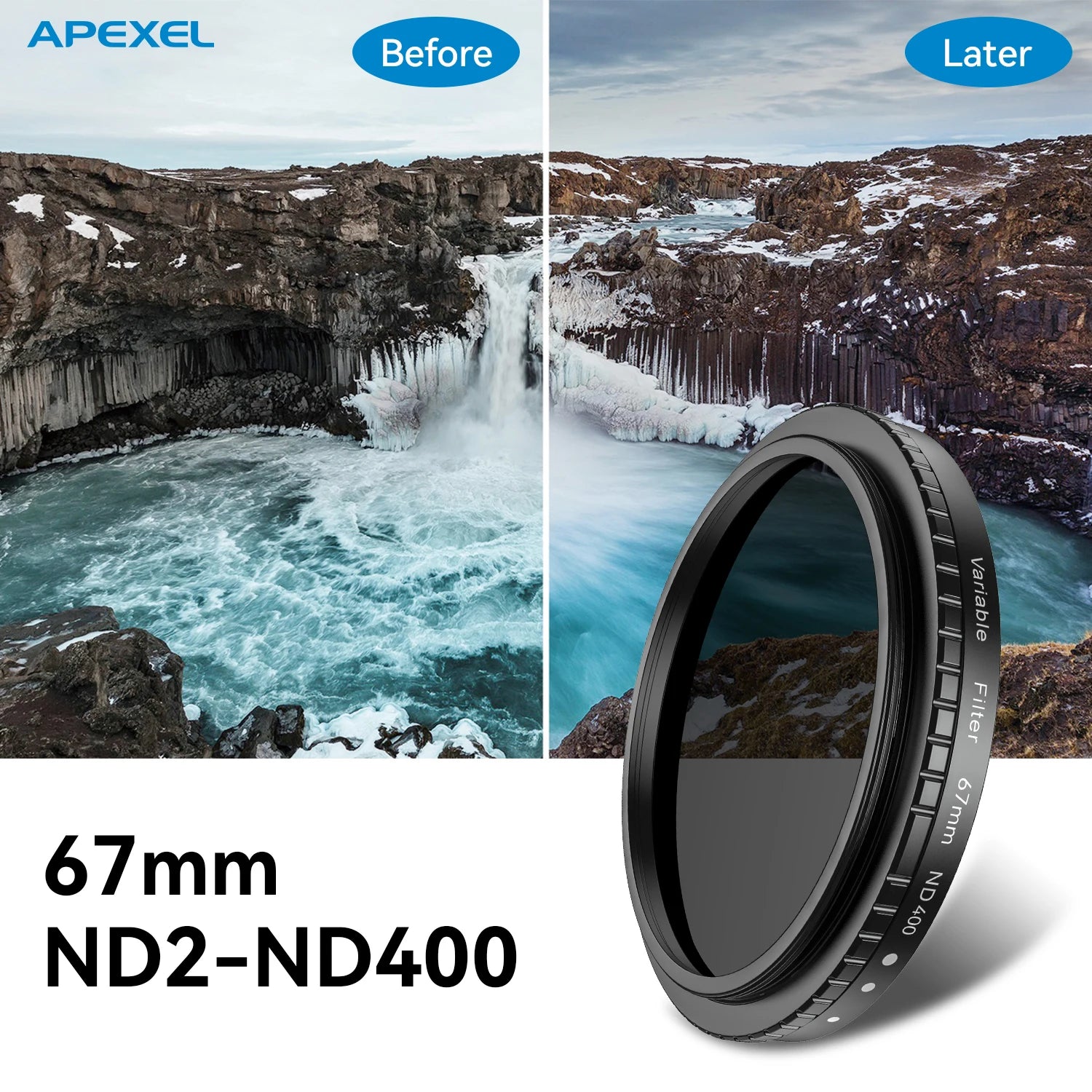 Filtros CPL y ND 32/400 con Clip Universal APEXEL para Móvil y DSLR