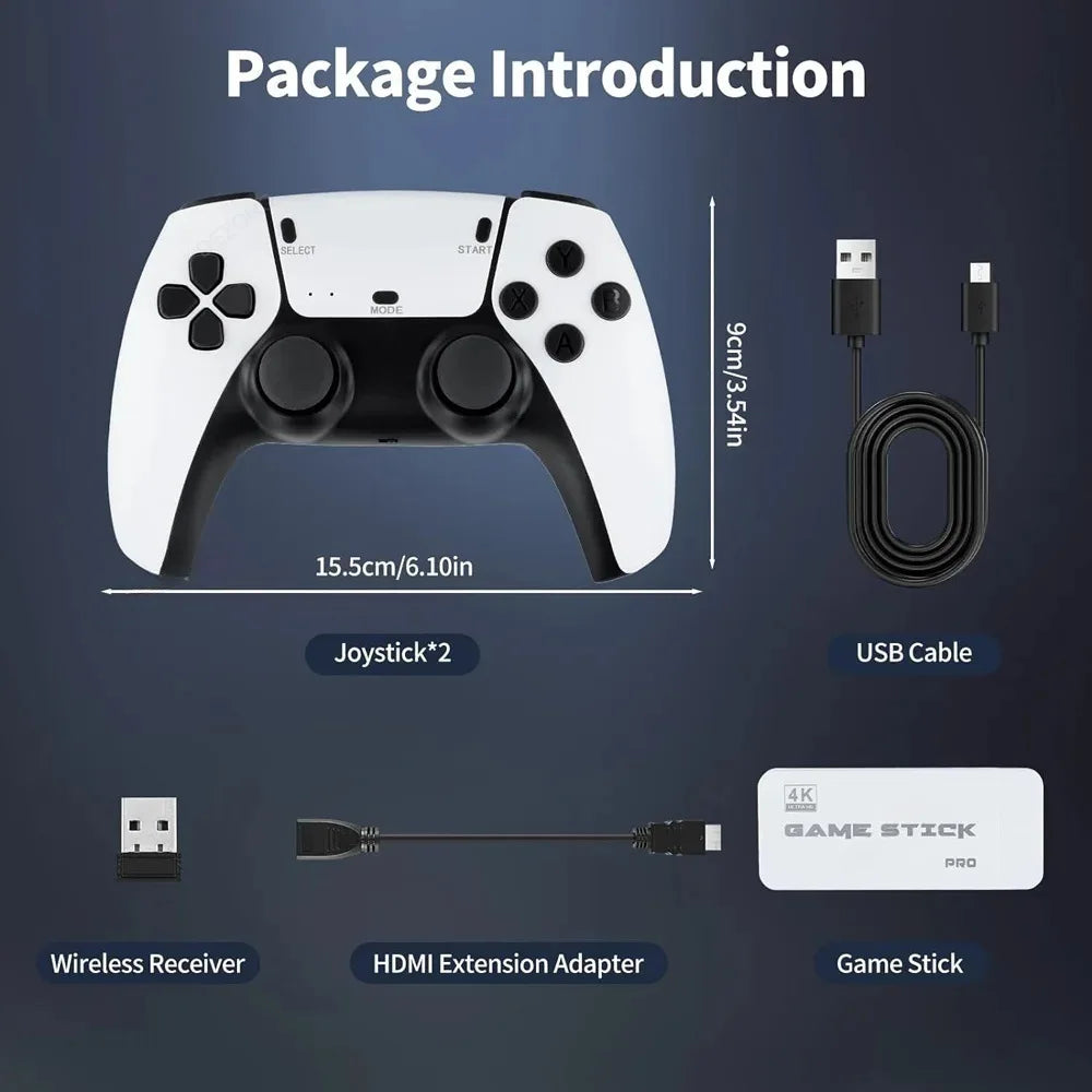 M15 4K Game Home Consola Mini Videojuegos 64 G Retro Consola 128 G Reproductor HD Videojuego Stick 2.4G Consola Dual Wireless PS1 gift