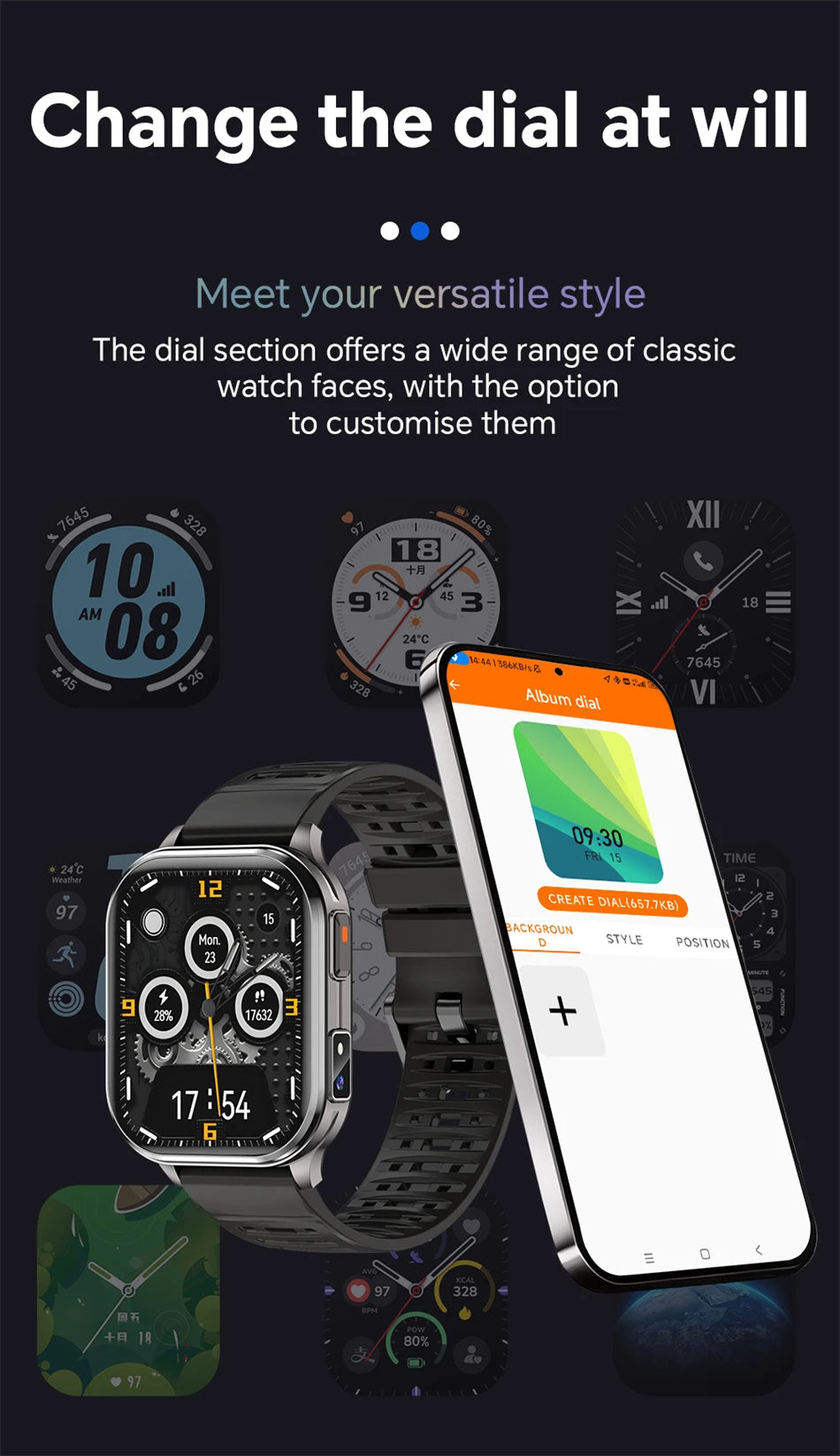 Reloj Inteligente Cámara Monitor de Salud Fitness