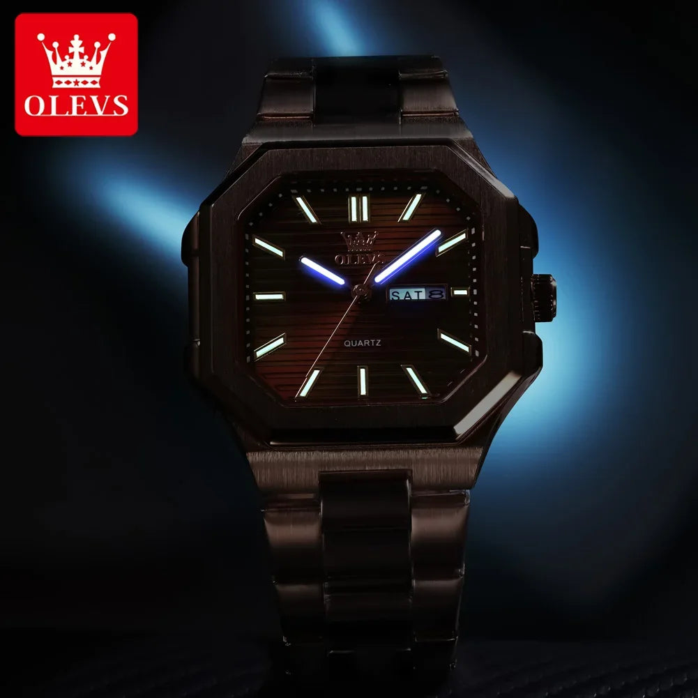 Reloj OLEVS de Cuarzo para Hombre, Resistente al Agua con Fecha y Semana