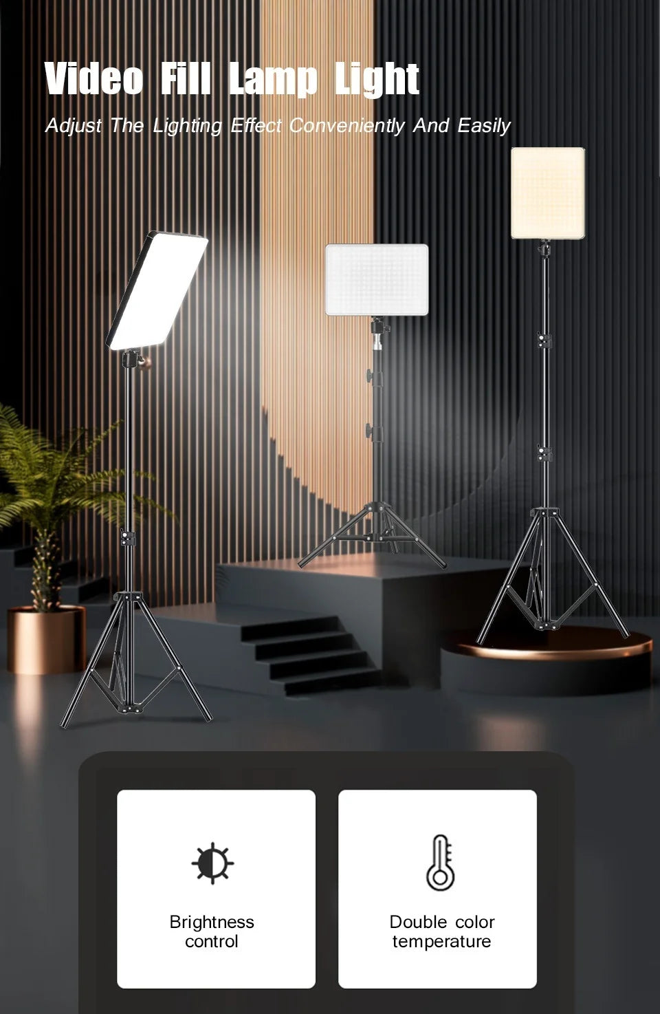 Luces LED para vídeo, iluminación para fotografía de conferencias, luz para Selfie, lámpara de estudio fotográfico con trípode para disparar transmisión en vivo, Zoom TikTok