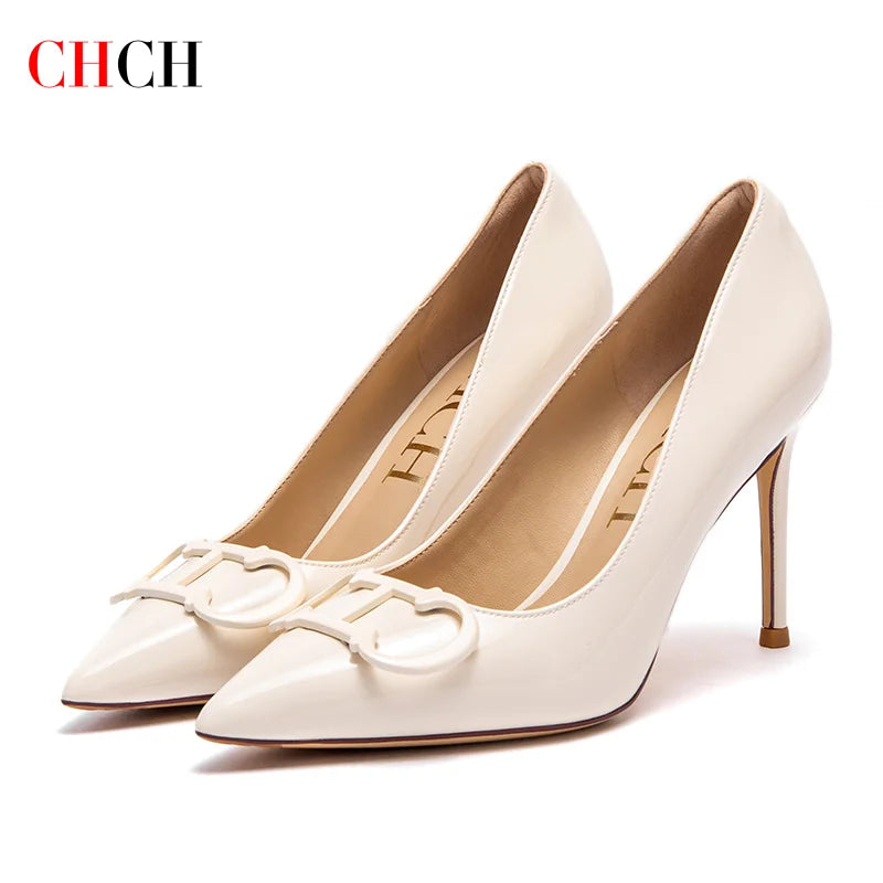 Zapatos de Tacón Alto para Mujer con Hebilla y Punta Fina 9 cm
