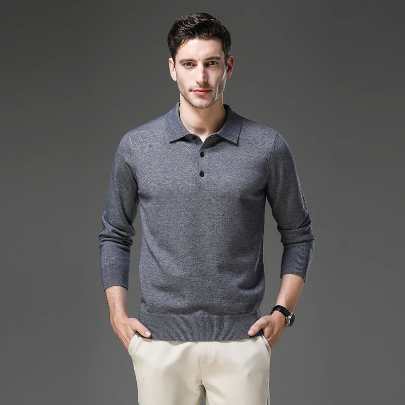 Suéter de Punto Antipilling para Hombre | Cuello Abotonado