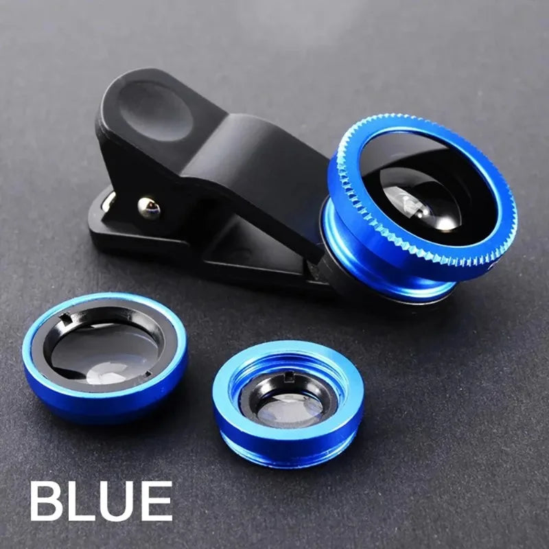 Kit de Lentes para Teléfono Gran Angular y Ojo de Pez HD