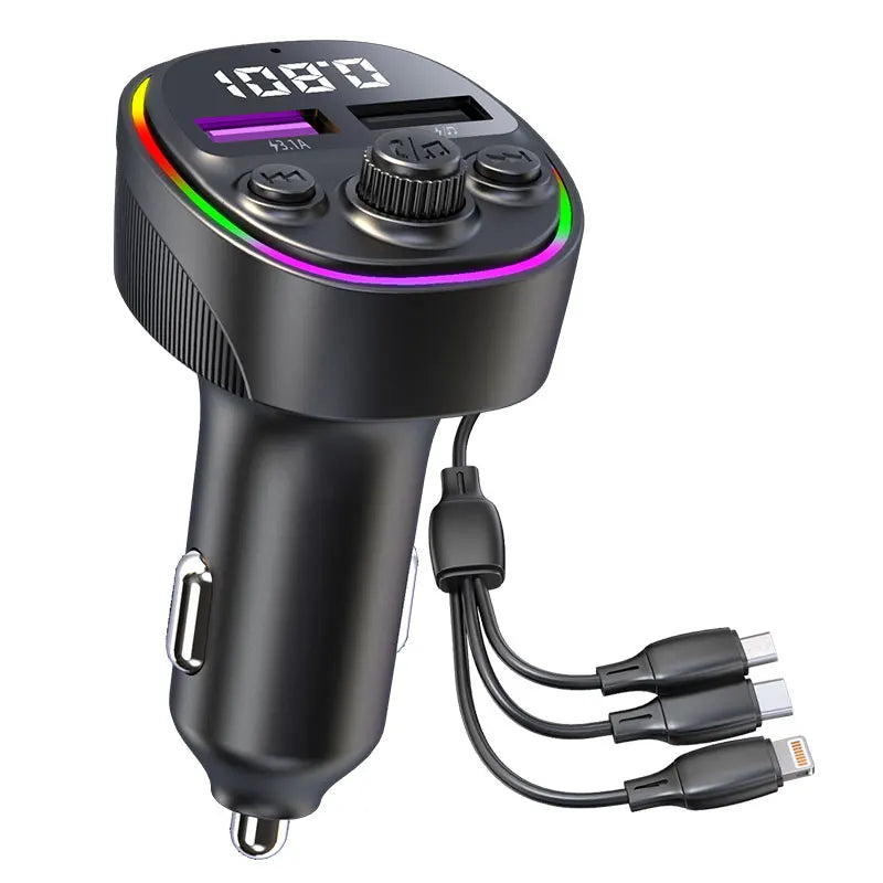 Transmisor FM Bluetooth 5.0 para Auto con Carga Rápida 66W