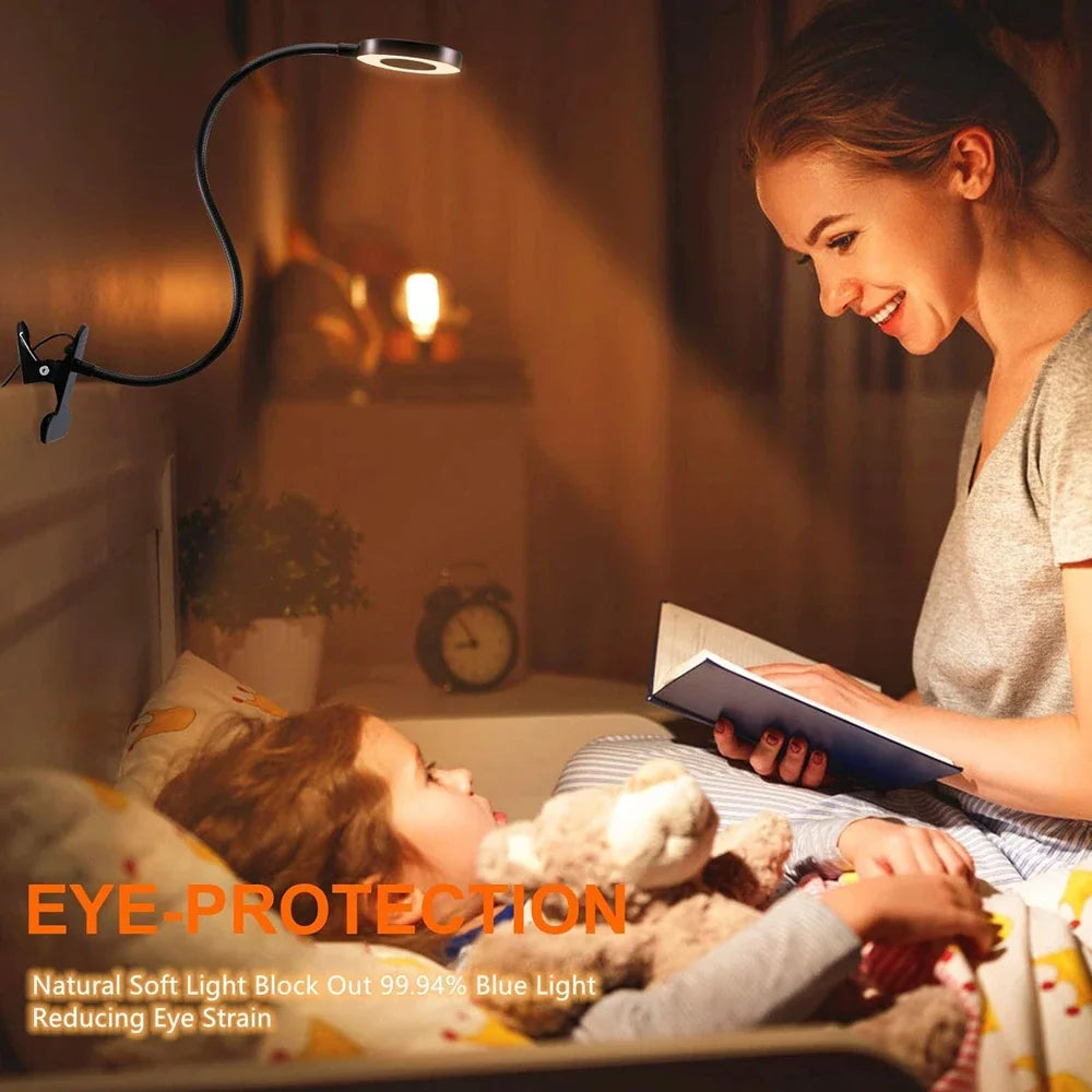 Lámpara LED Flexible con Clip 360° para Lectura