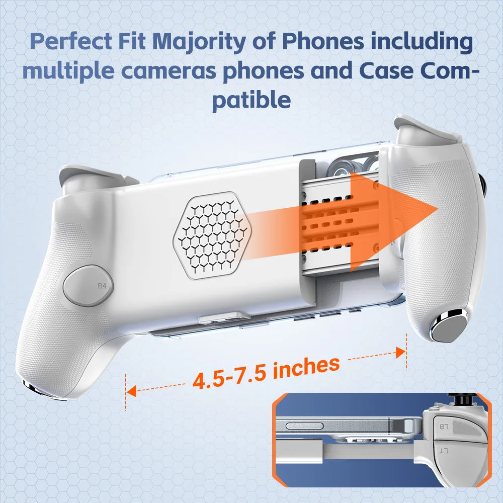Original Gamwing Aobing Max tipo C AB01 con cable Bluetooth Stretch controlador de juego móvil para teléfono mito negro pollo Ios Android