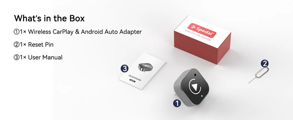 Adaptador CarPlay 2 en 1 (Tipo-C), adaptador inalámbrico CarPlay USB C / Android Auto USB C para convertir de cableado a inalámbrico, Plug & Play