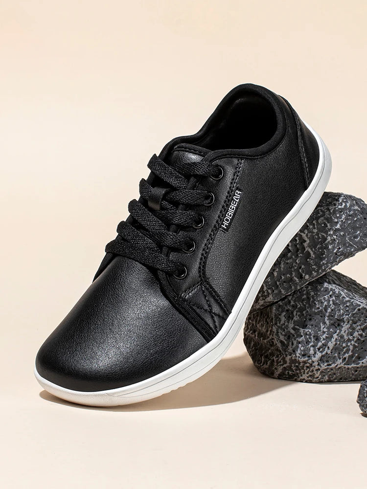 HOBIBEAR Zapatos minimalistas de punta ancha, zapatillas Unisex descalzas con caída cero, zapatos casuales de moda de cuero Artificial