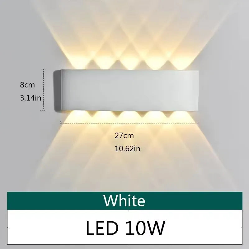 Lámpara de Pared LED Exterior IP65 Impermeable Moderna para Hogar
