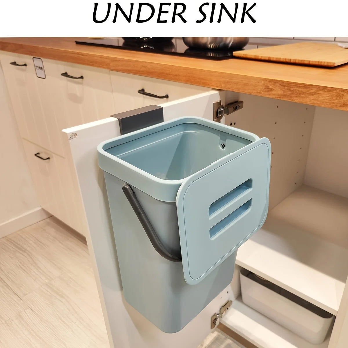 Bote de basura silencioso y cerrado que ahorra espacio: 3/5 L, cubo sellado ecológico para cocina y oficina, no necesita electricidad