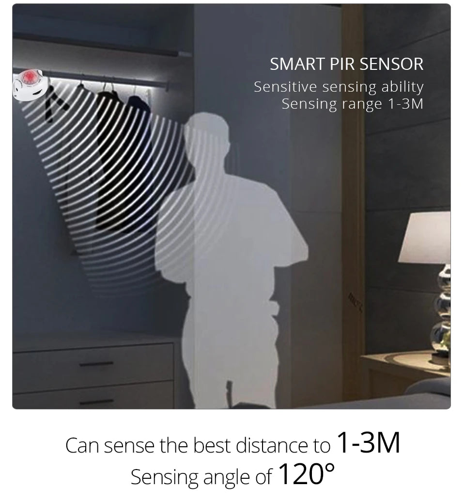 Tira LED con Sensor de Movimiento PIR para Armario