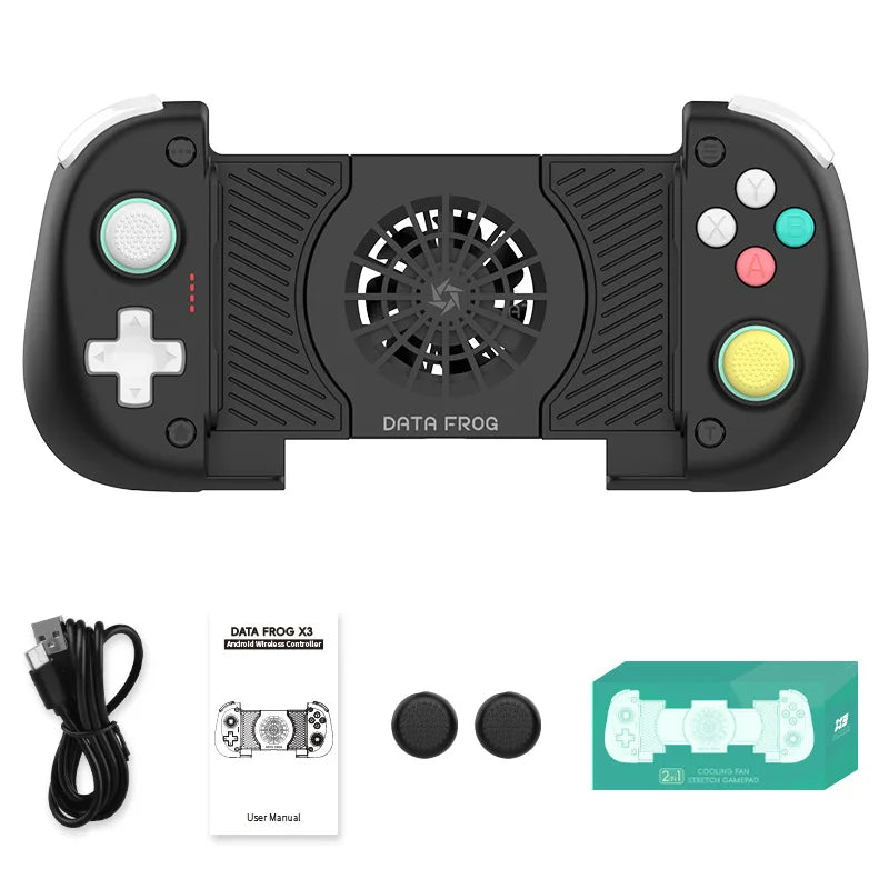 Controlador de Juego Inalámbrico con Ventilador de Refrigeración, Gamepad Extensible para Android, iOS, PC/Switch, Xbox con Joysticks de Efecto Hall